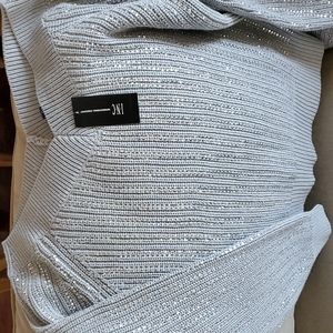 Rhinestone off the shoulder sweater